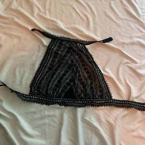 Lace halter bra